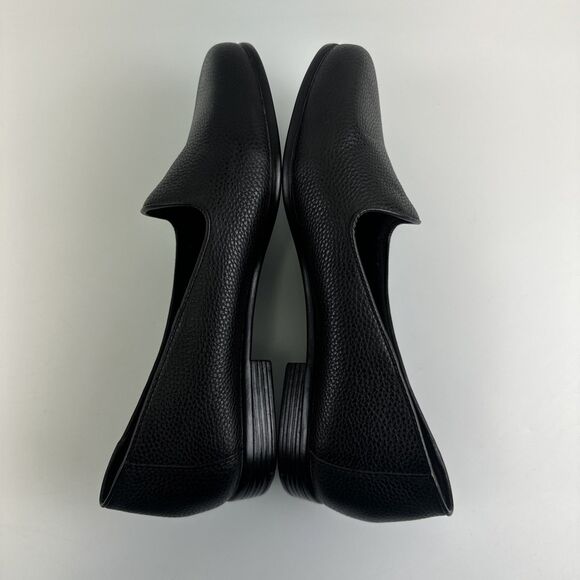 Trotters Liz Loafer Pebbled Black Leather Slip On Flat Comfort Womens 10 Wide - Picture 9 of 13